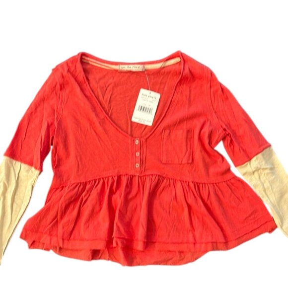 Free People Heart of Mine Colorblock Camelia top - Picture 1 of 9